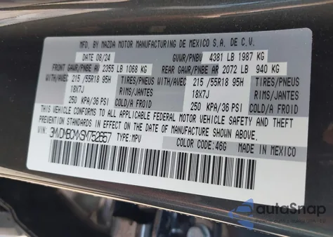 2025 Mazda Cx-30 2.5 S Preferred Package from USA, damaged, VIN 3MVDMBCMXSM752657